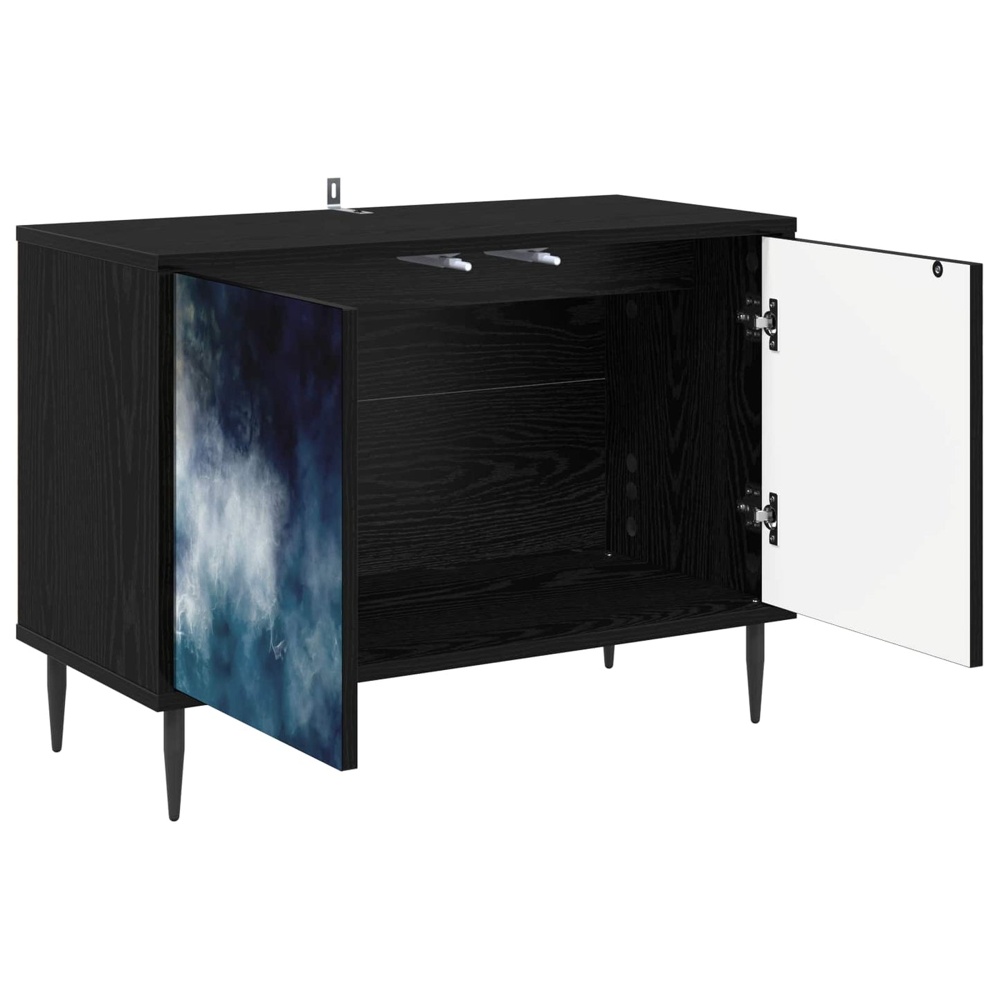 TV szekrény RAALTE 69 x 33 x 50,5 cm Fekete Tölgy Szerelt Fa