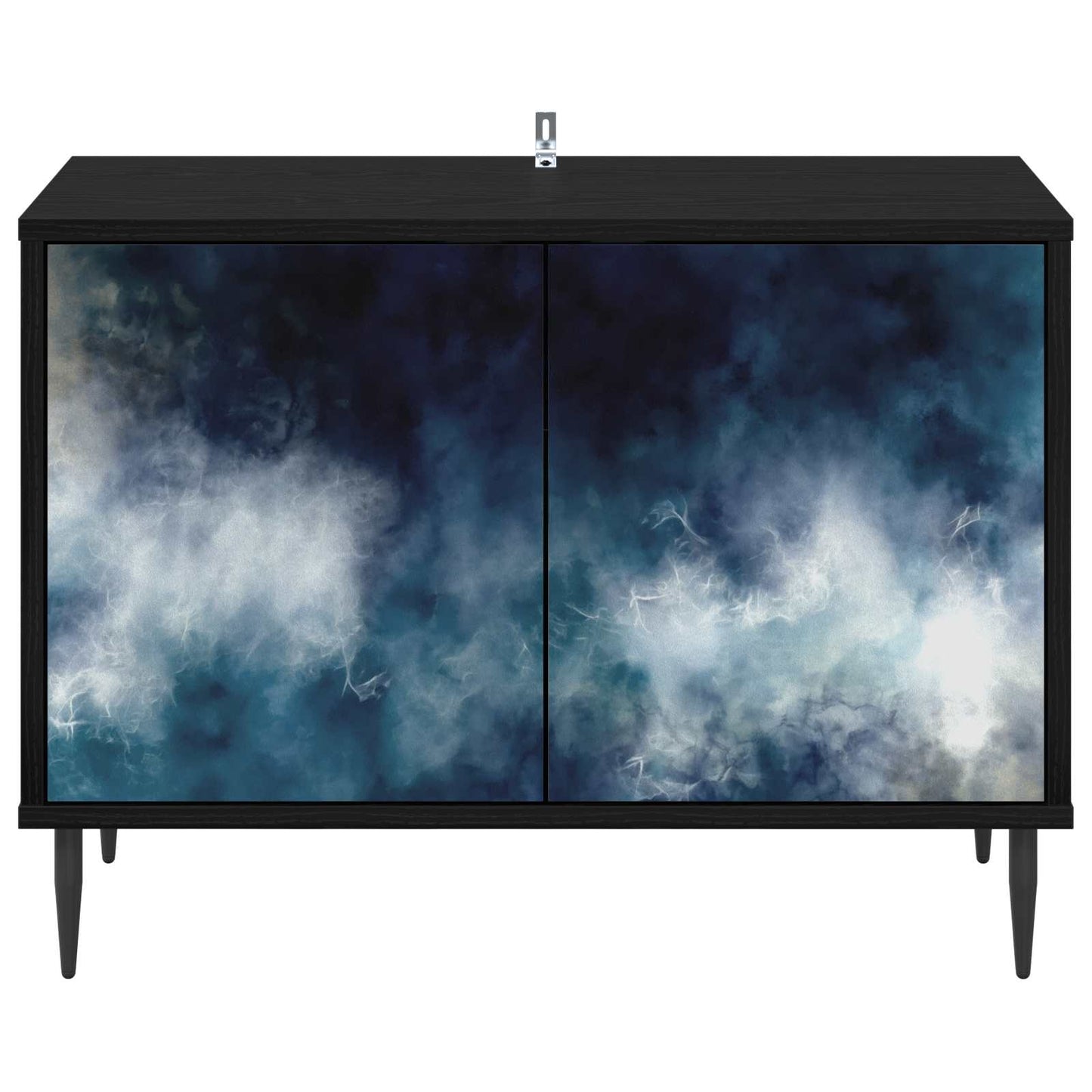 TV szekrény RAALTE 69 x 33 x 50,5 cm Fekete Tölgy Szerelt Fa