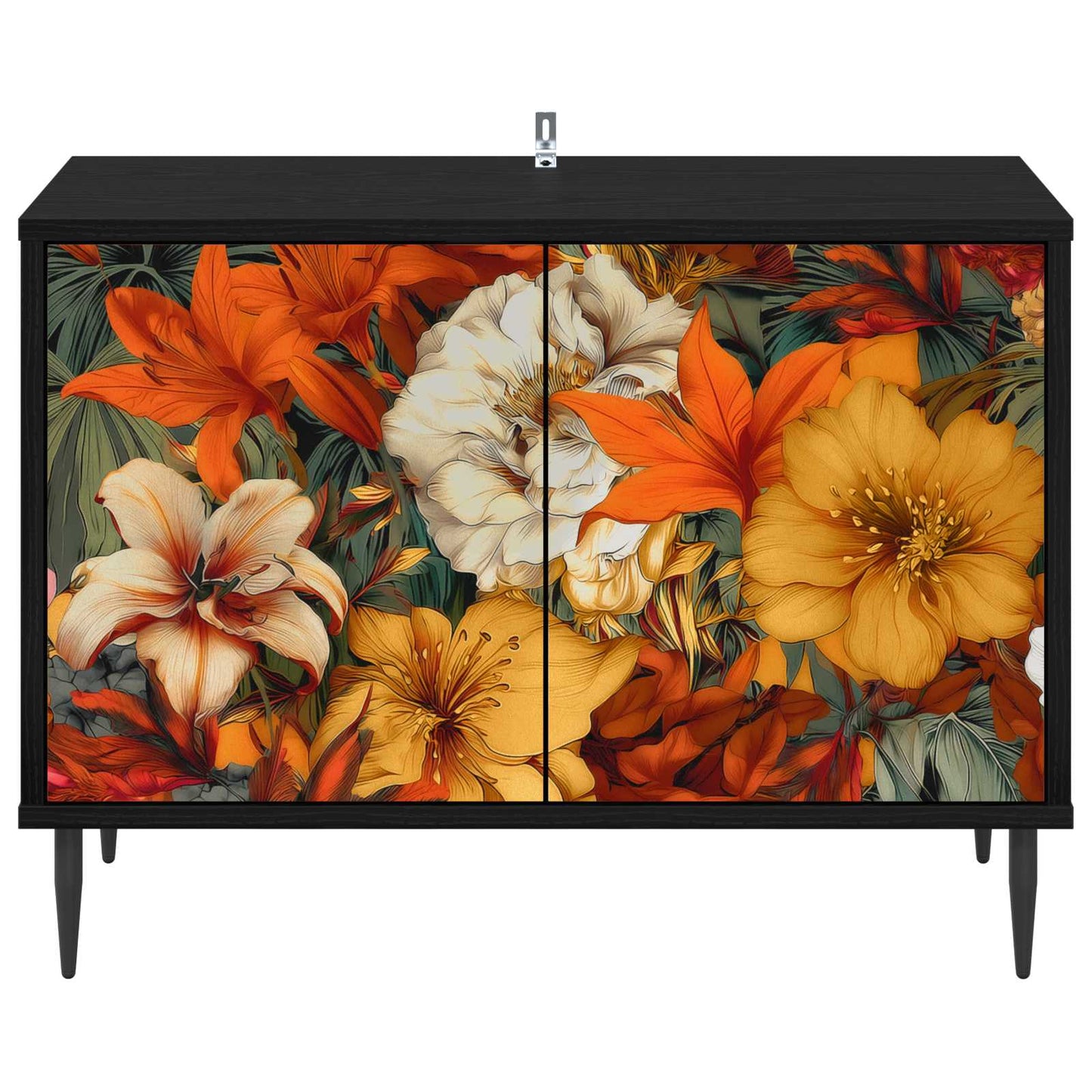TV szekrény GENNEP 69 x 33 x 50,5 cm Fekete Tölgy Szerelt Fa