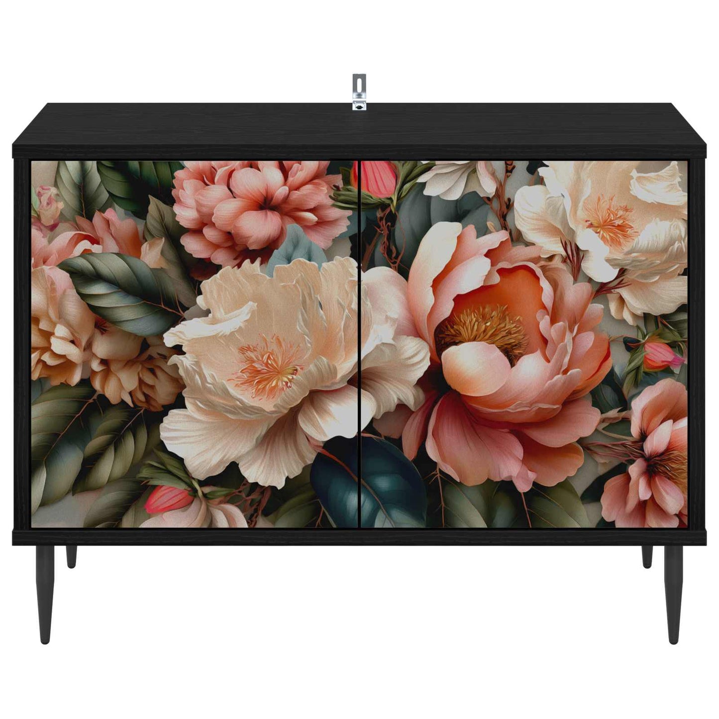 TV szekrény BORNE 69 x 33 x 50,5 cm Fekete Tölgy Szerelt Fa
