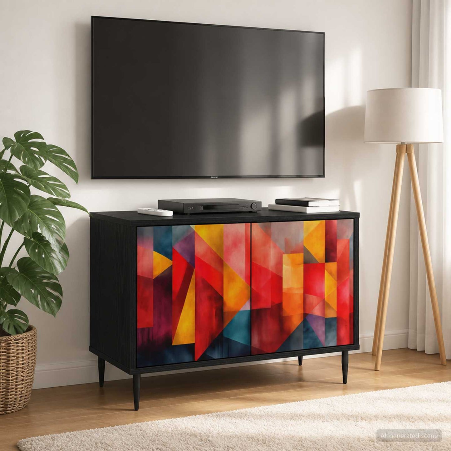 TV szekrény HEESCH 69 x 33 x 50,5 cm Fekete Tölgy Szerelt Fa