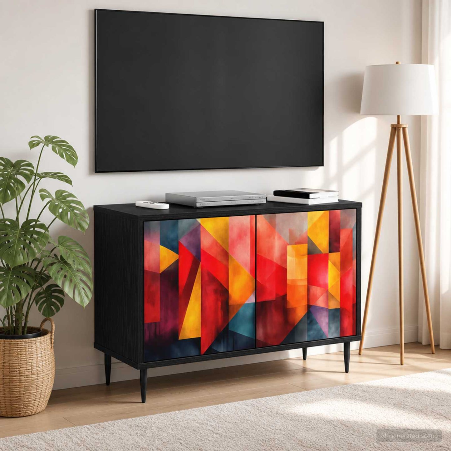 TV szekrény HEESCH 69 x 33 x 50,5 cm Fekete Tölgy Szerelt Fa