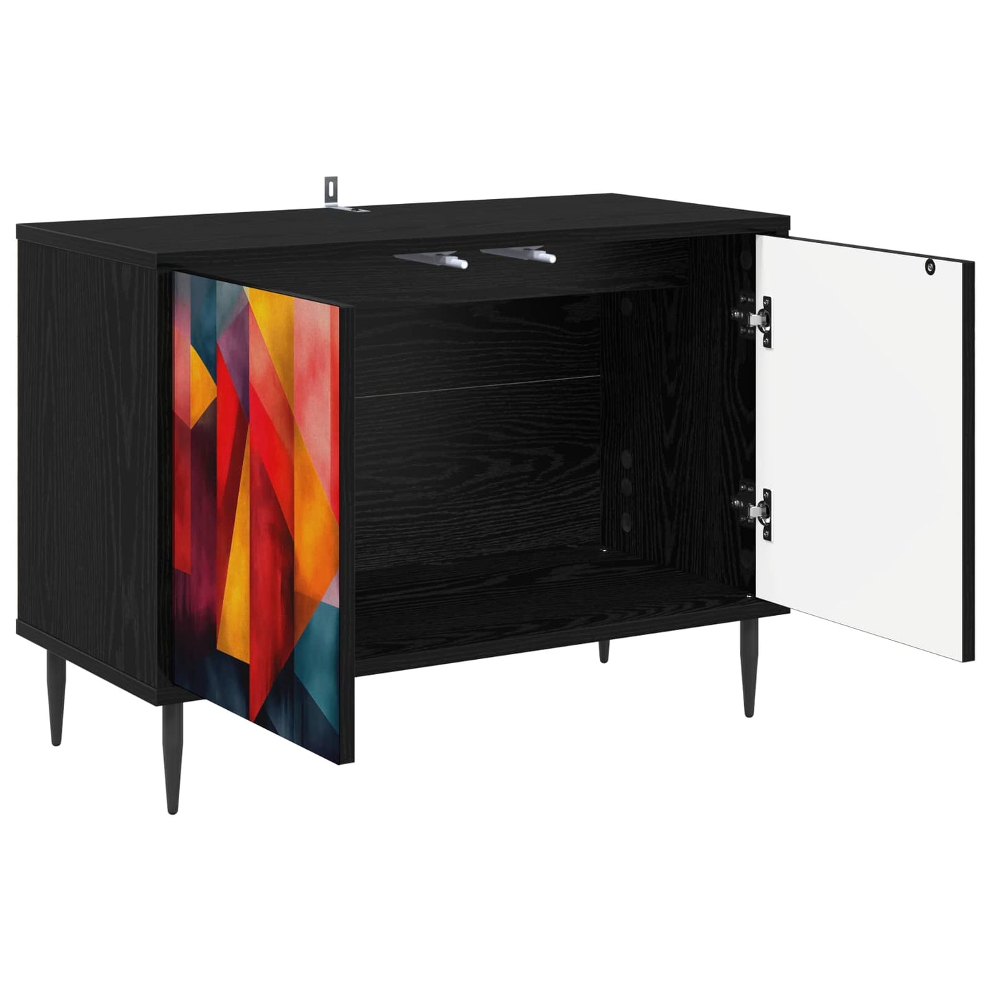 TV szekrény HEESCH 69 x 33 x 50,5 cm Fekete Tölgy Szerelt Fa