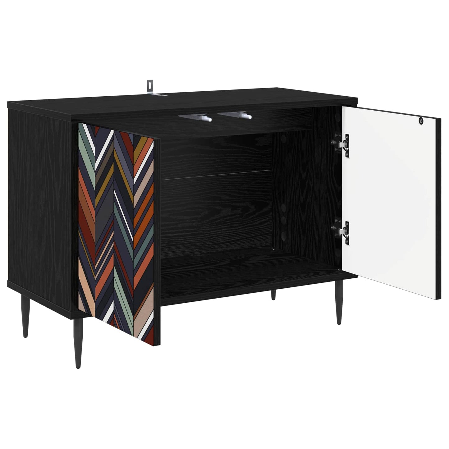 TV szekrény OMMEN 69 x 33 x 50,5 cm Fekete Tölgy Szerelt Fa
