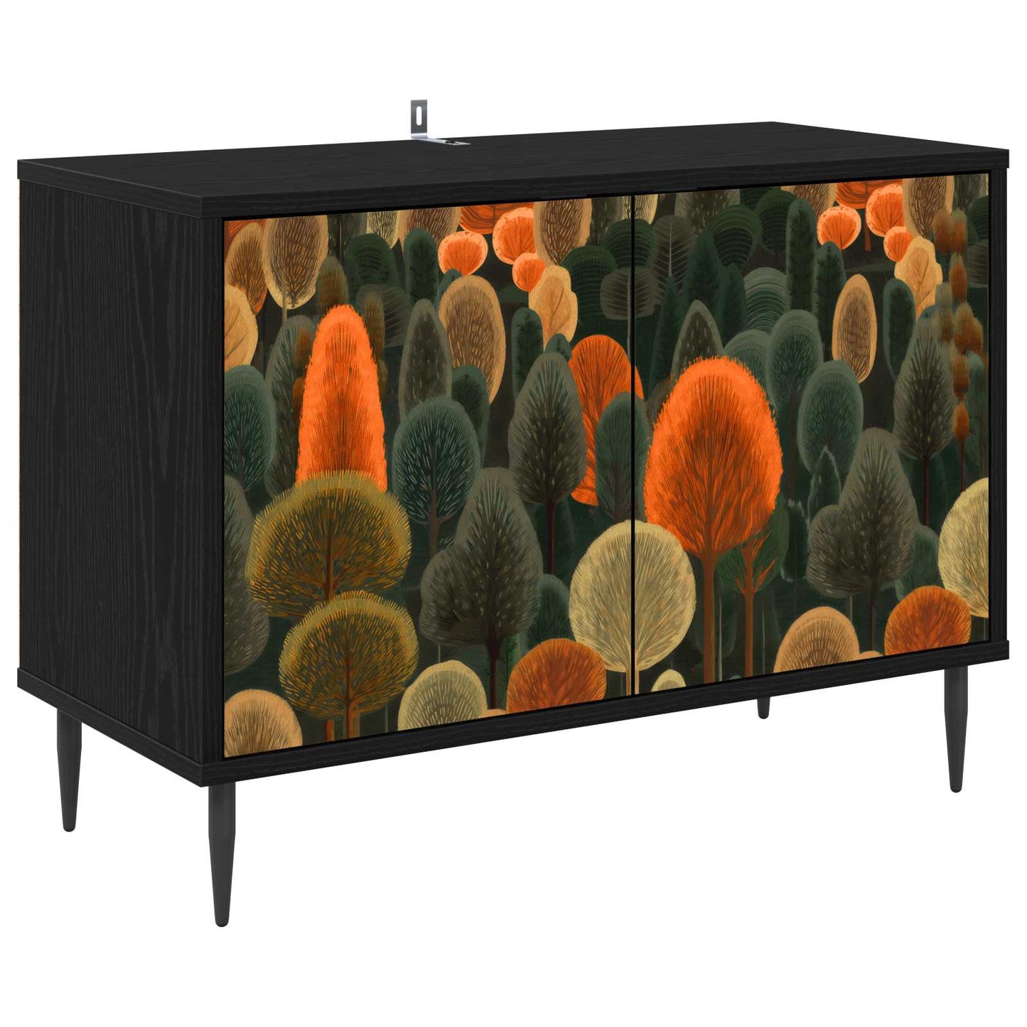 TV szekrény ZAANDAM 69 x 33 x 50,5 cm Fekete Tölgy Szerelt Fa