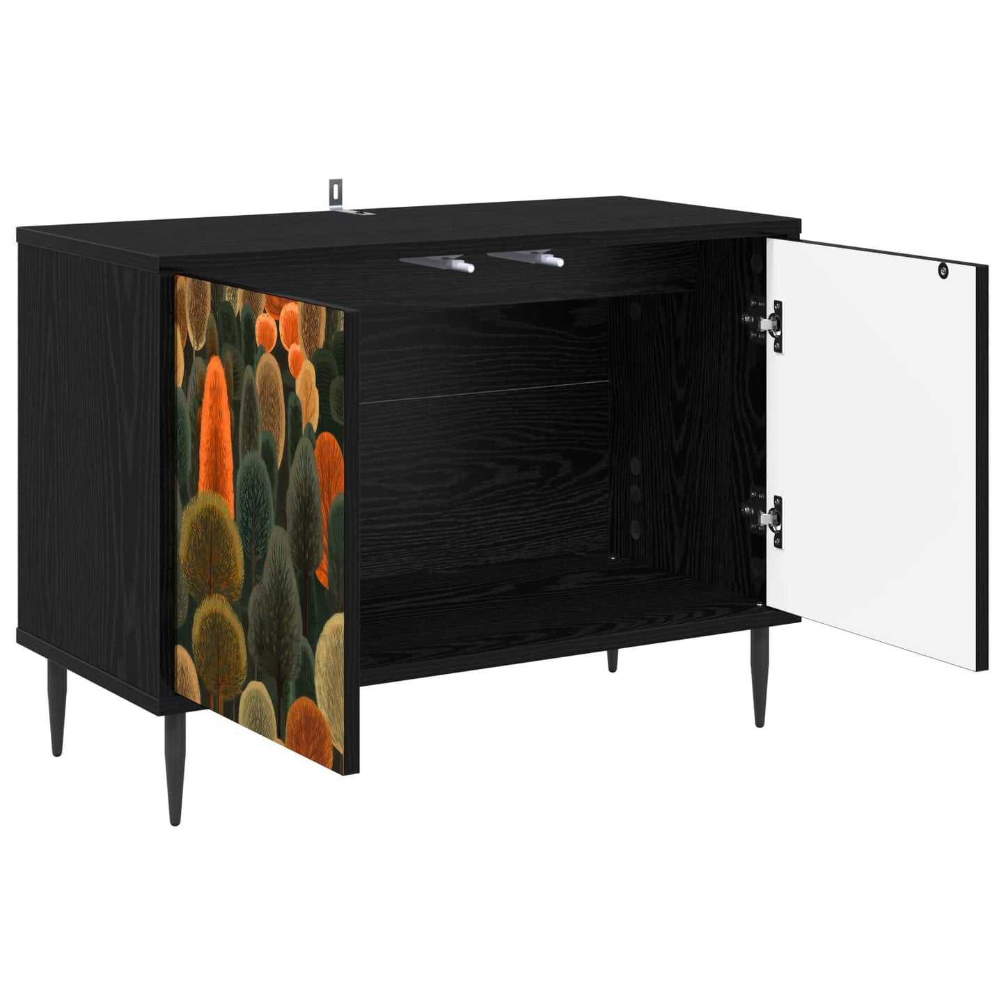 TV szekrény ZAANDAM 69 x 33 x 50,5 cm Fekete Tölgy Szerelt Fa