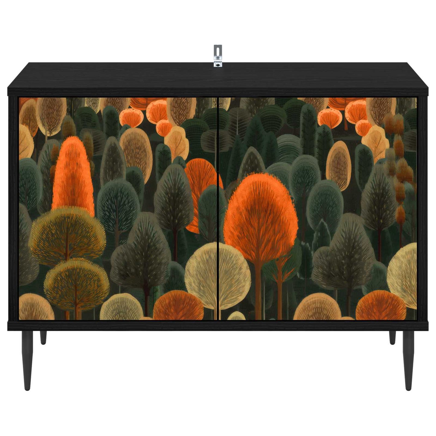 TV szekrény ZAANDAM 69 x 33 x 50,5 cm Fekete Tölgy Szerelt Fa