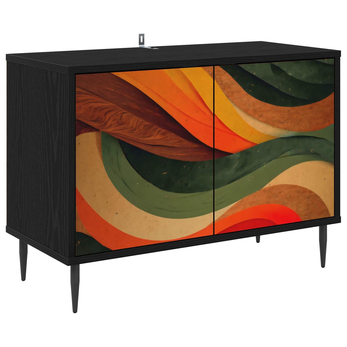 TV szekrény BONN 69 x 33 x 50,5 cm Fekete Tölgy Szerelt Fa
