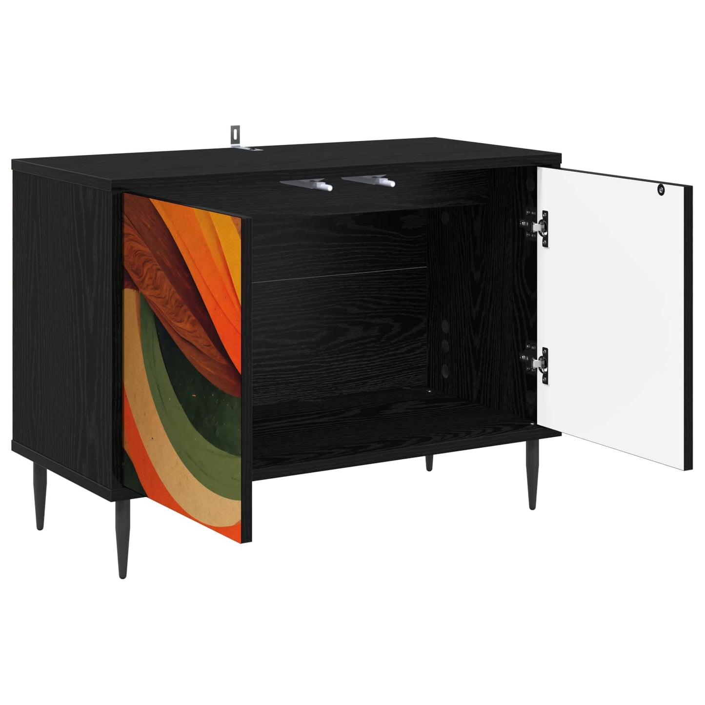 TV szekrény BONN 69 x 33 x 50,5 cm Fekete Tölgy Szerelt Fa