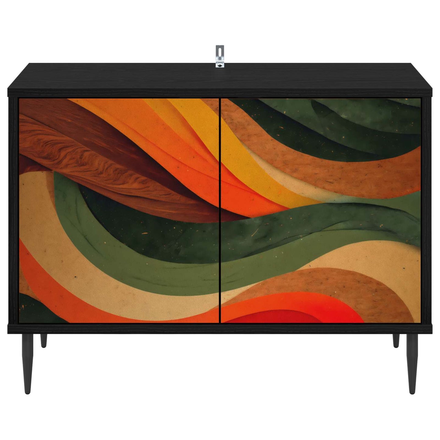 TV szekrény BONN 69 x 33 x 50,5 cm Fekete Tölgy Szerelt Fa
