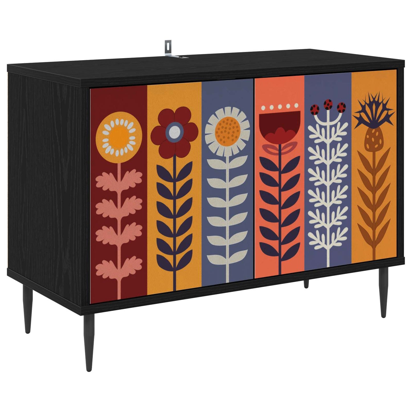 TV szekrény ESSEN 69 x 33 x 50,5 cm Fekete Tölgy Szerelt Fa