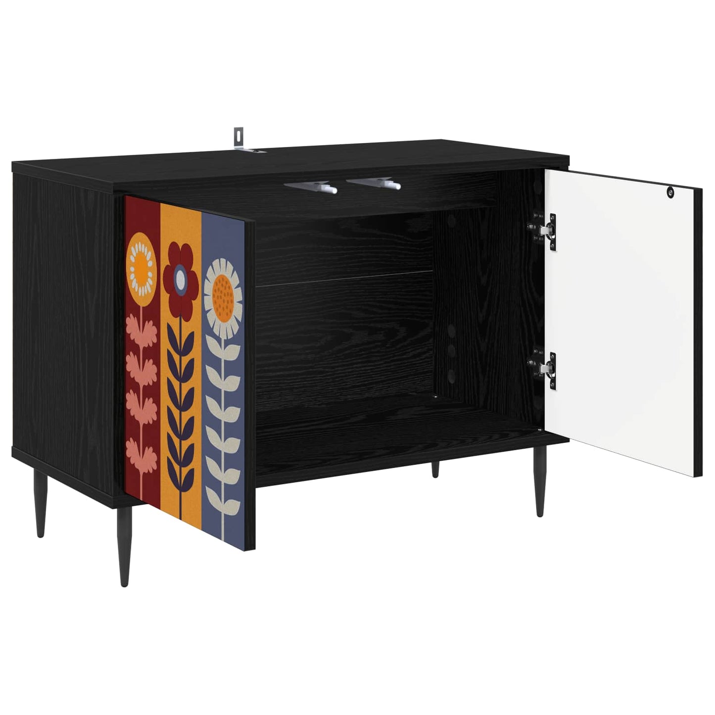 TV szekrény ESSEN 69 x 33 x 50,5 cm Fekete Tölgy Szerelt Fa