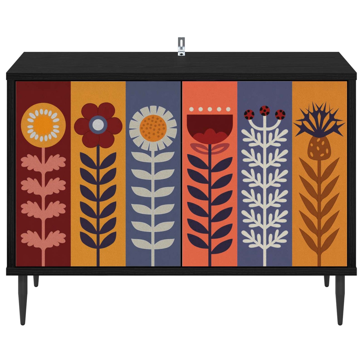 TV szekrény ESSEN 69 x 33 x 50,5 cm Fekete Tölgy Szerelt Fa