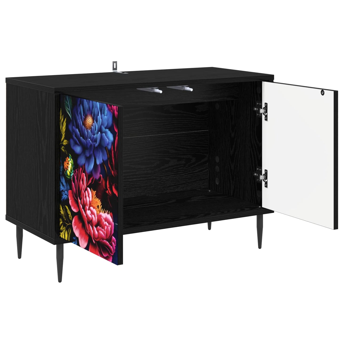 TV szekrény KIEL 69 x 33 x 50,5 cm Fekete Tölgy Szerelt Fa