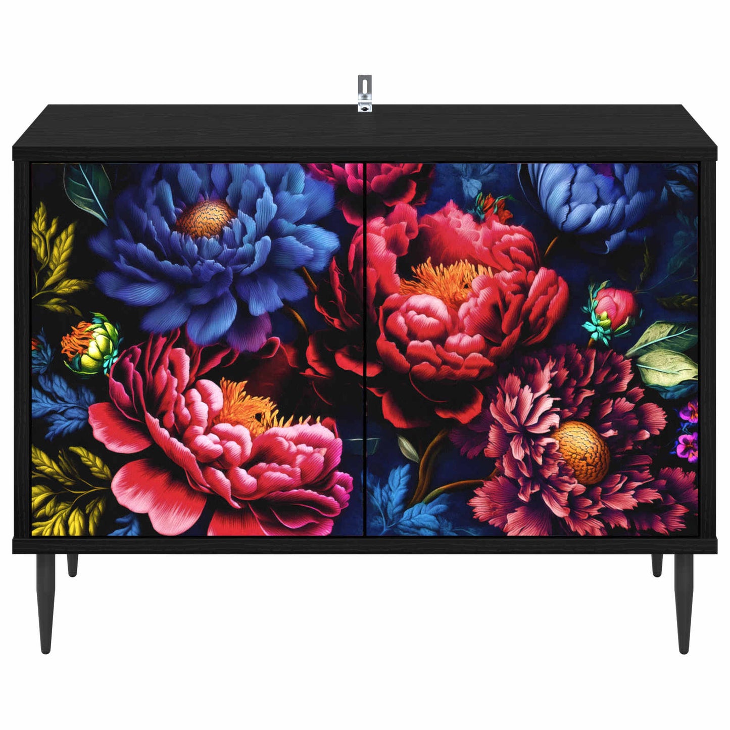TV szekrény KIEL 69 x 33 x 50,5 cm Fekete Tölgy Szerelt Fa
