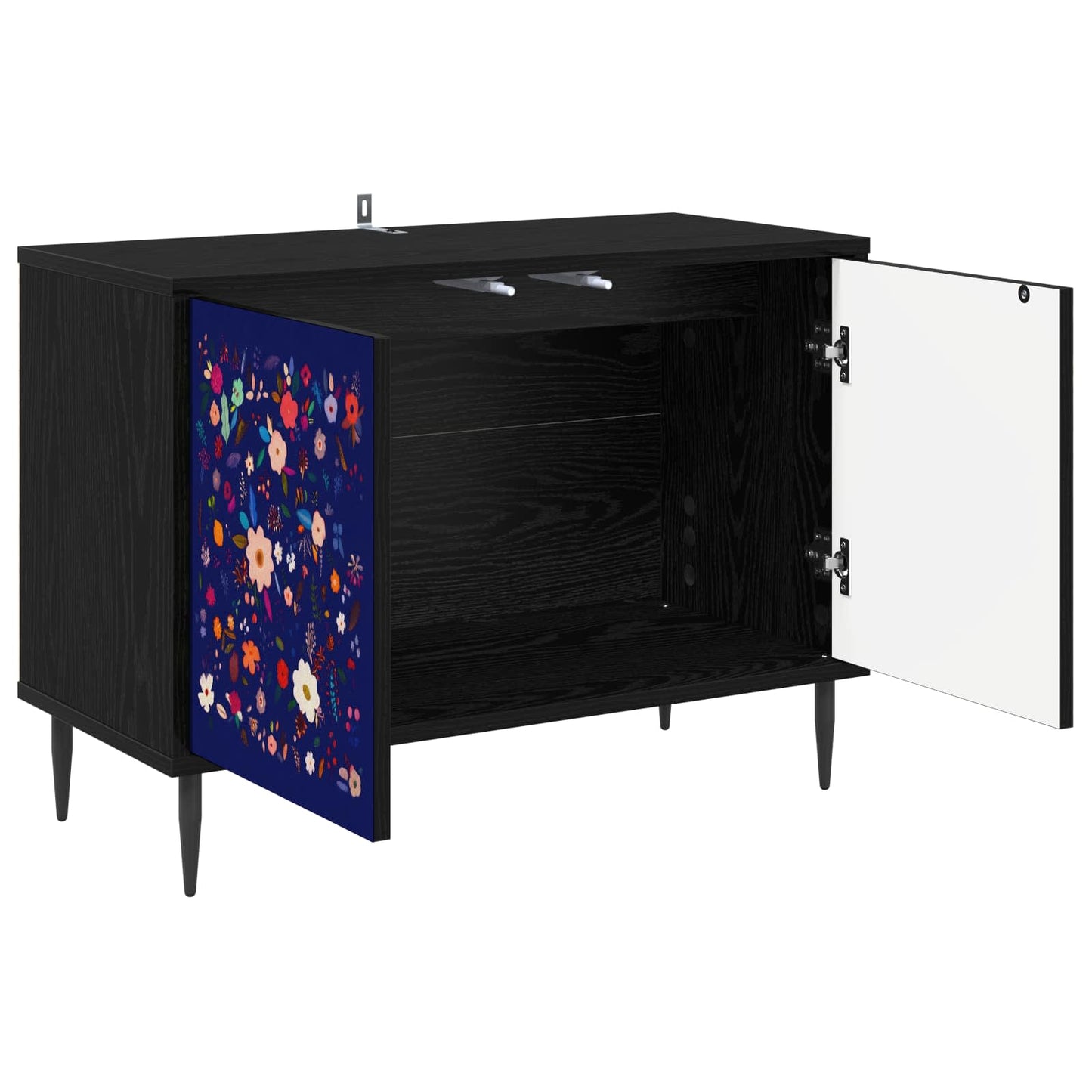 TV szekrény MAINZ 69 x 33 x 50,5 cm Fekete Tölgy Szerelt Fa