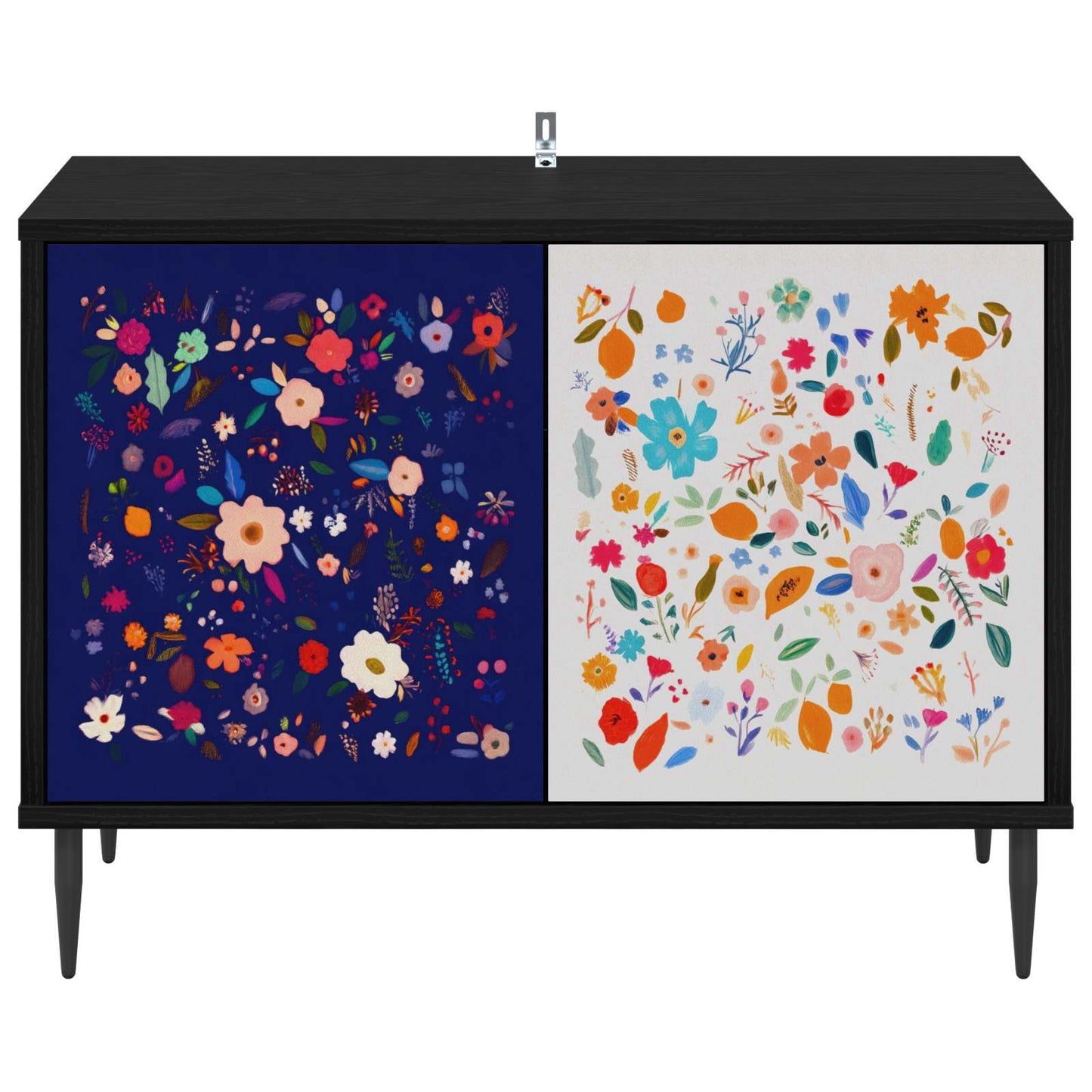 TV szekrény MAINZ 69 x 33 x 50,5 cm Fekete Tölgy Szerelt Fa