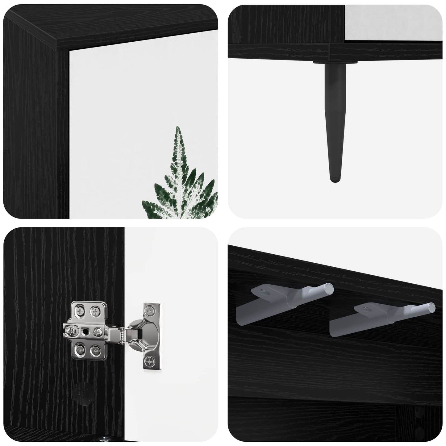 TV szekrény HANAU 69 x 33 x 50,5 cm Fekete Tölgy Szerelt Fa