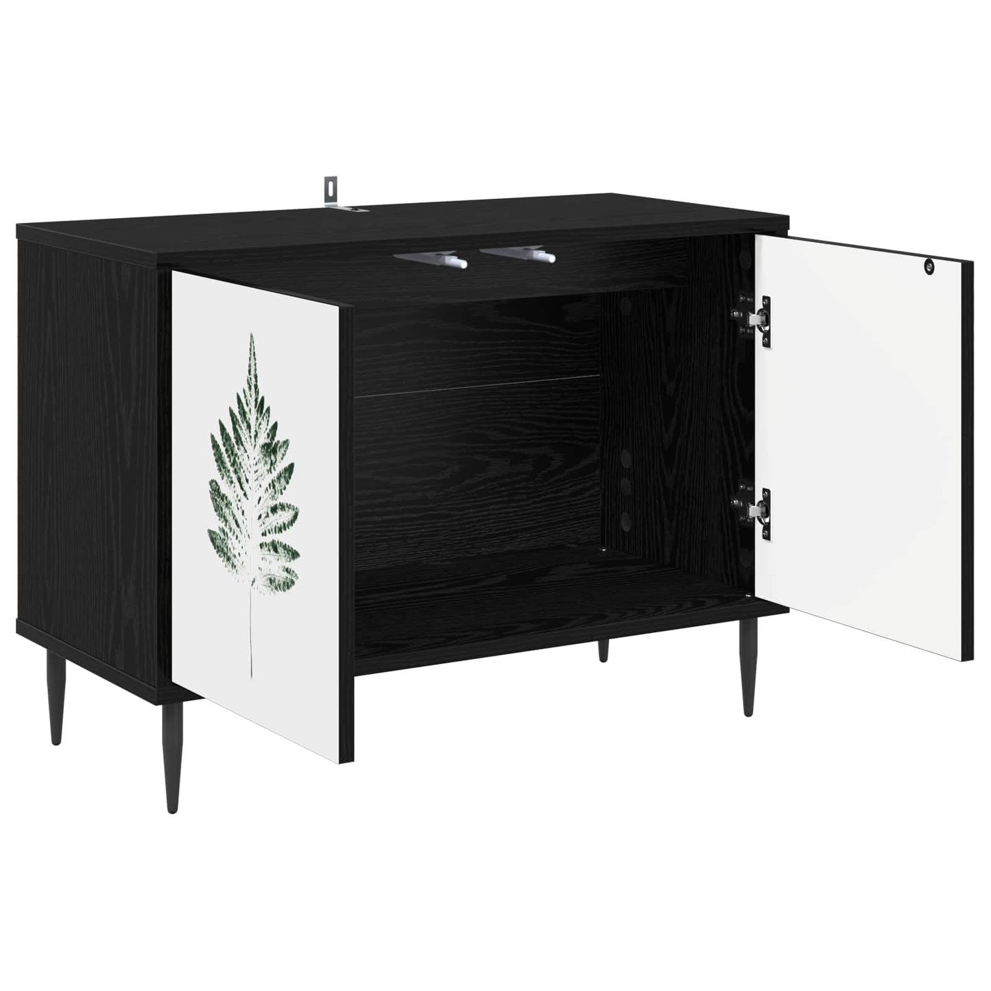 TV szekrény HANAU 69 x 33 x 50,5 cm Fekete Tölgy Szerelt Fa