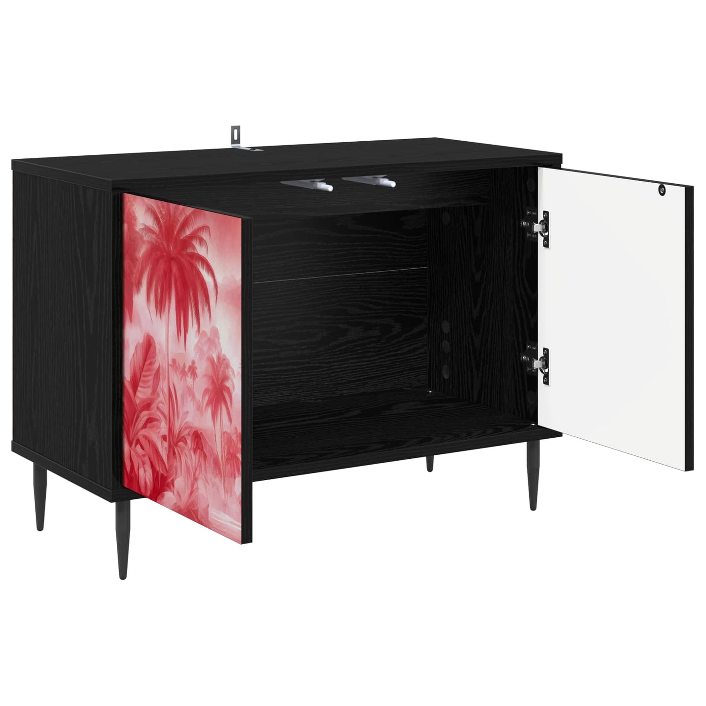 TV szekrény AACHEN 69 x 33 x 50,5 cm Fekete Tölgy Szerelt Fa