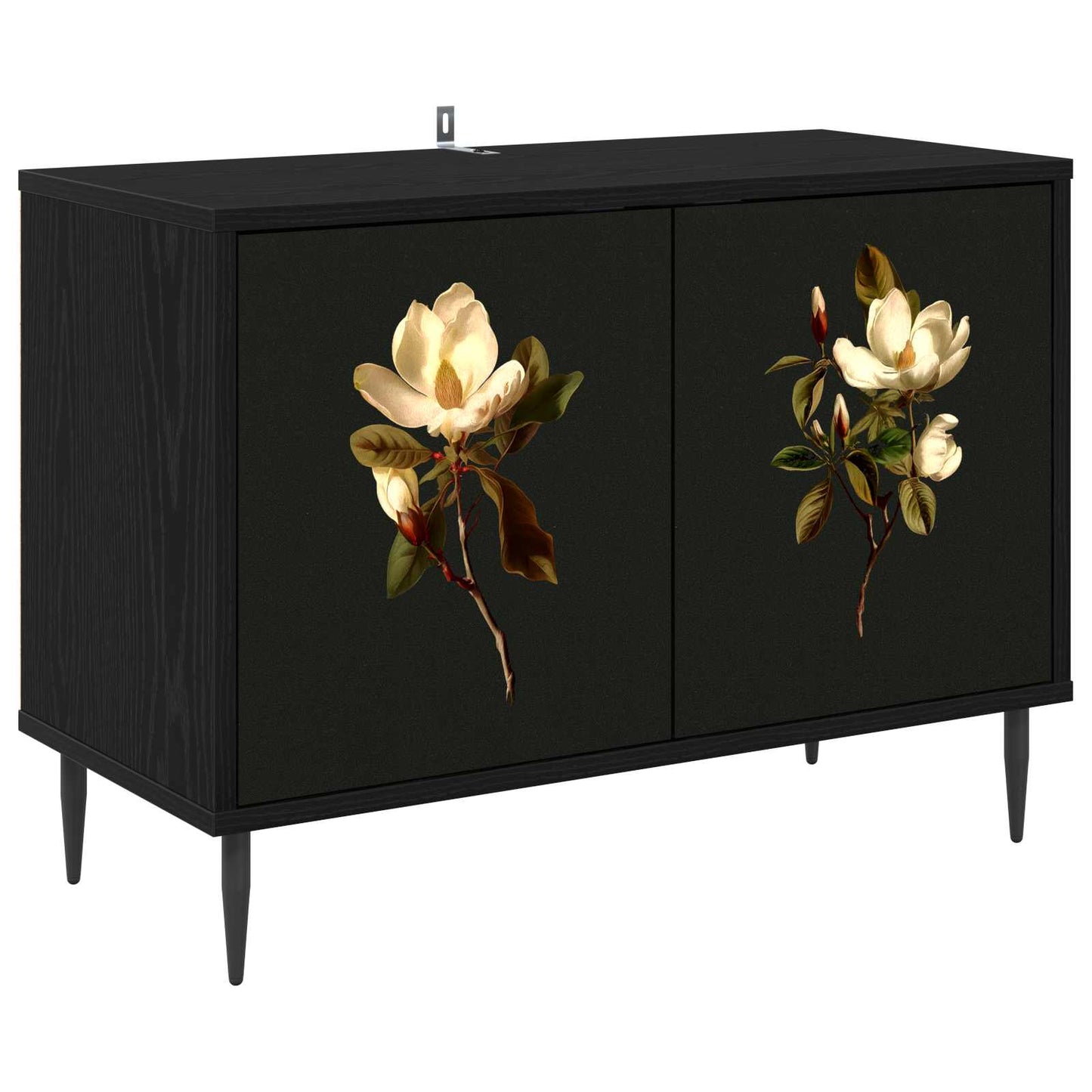 TV szekrény BREMEN 69 x 33 x 50,5 cm Fekete Tölgy Szerelt Fa
