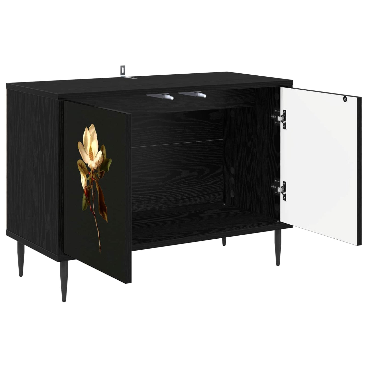TV szekrény BREMEN 69 x 33 x 50,5 cm Fekete Tölgy Szerelt Fa