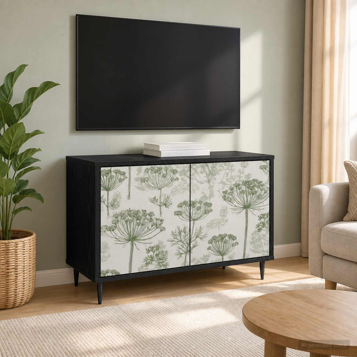 TV szekrény GOTHA 69 x 33 x 50,5 cm Fekete Tölgy Szerelt Fa