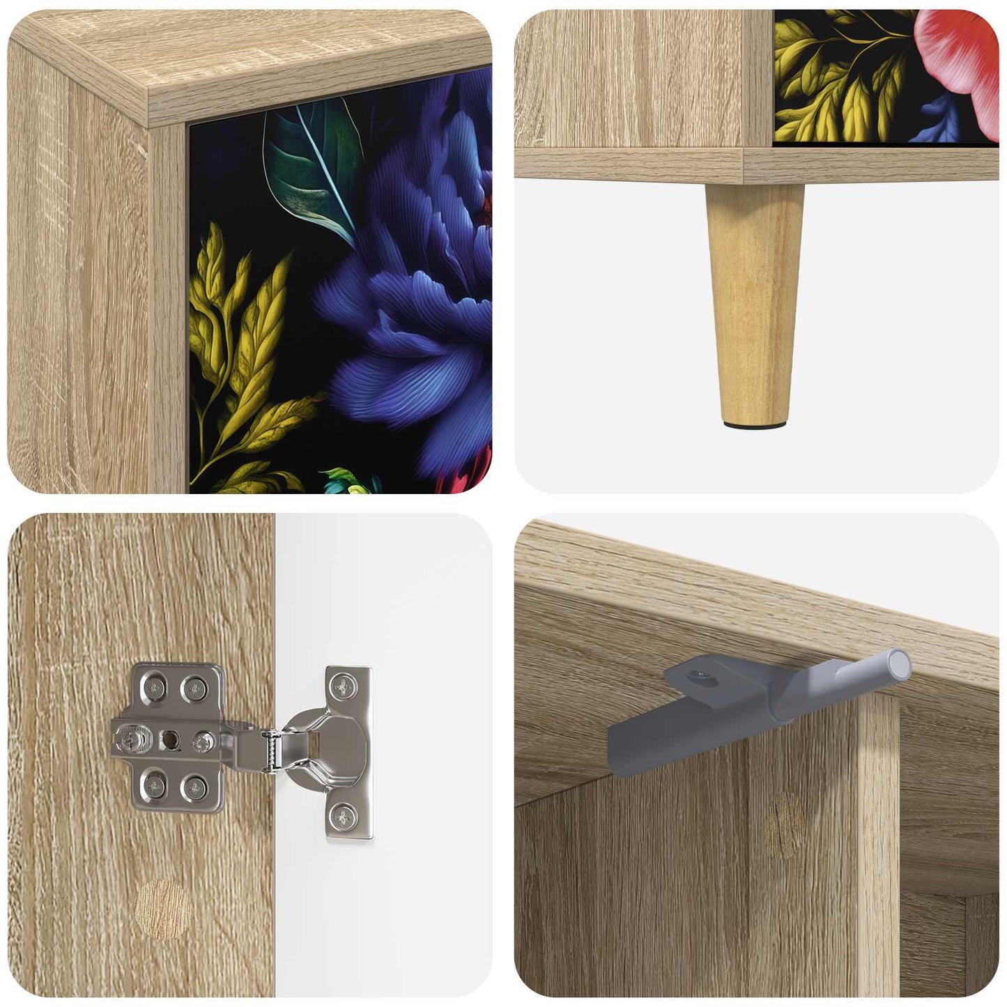 TV szekrény KIEL 102 x 33 x 50 cm Sonoma Szerelt Fa