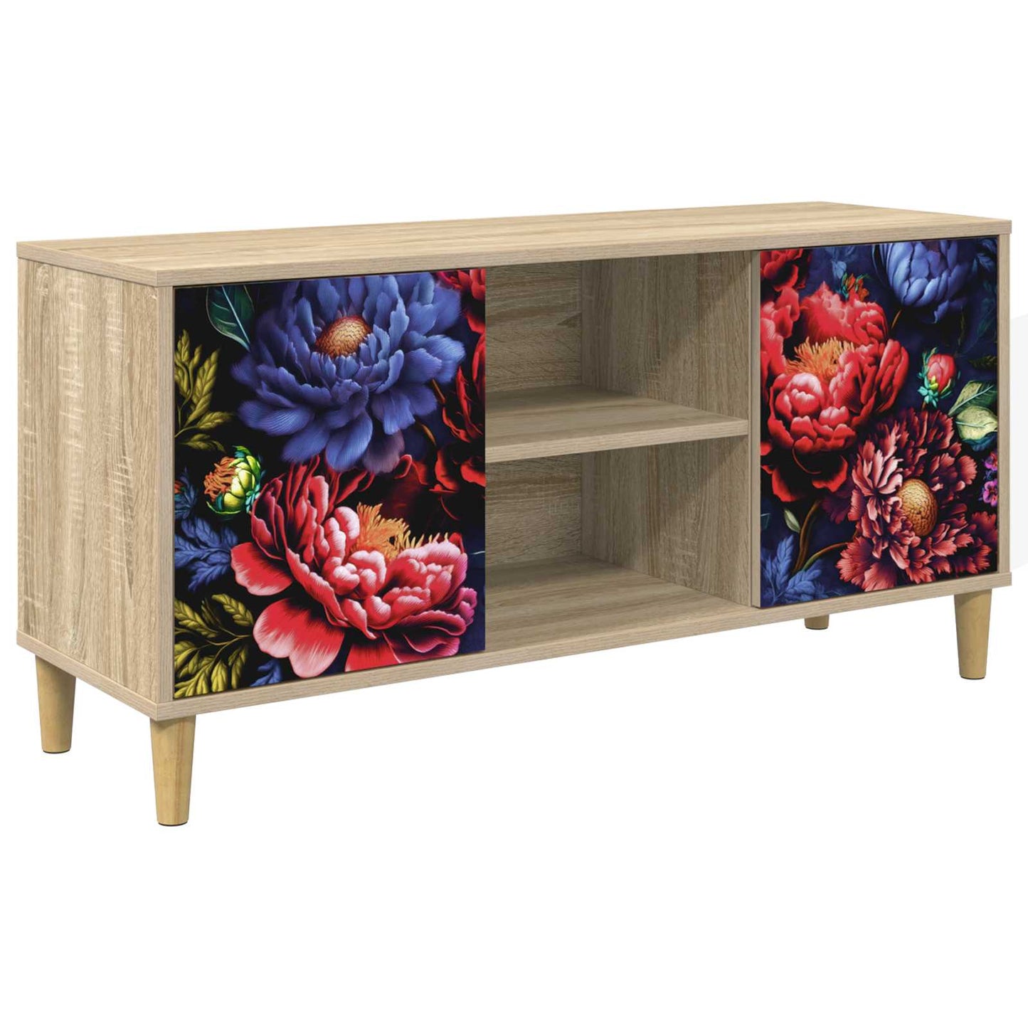 TV szekrény KIEL 102 x 33 x 50 cm Sonoma Szerelt Fa