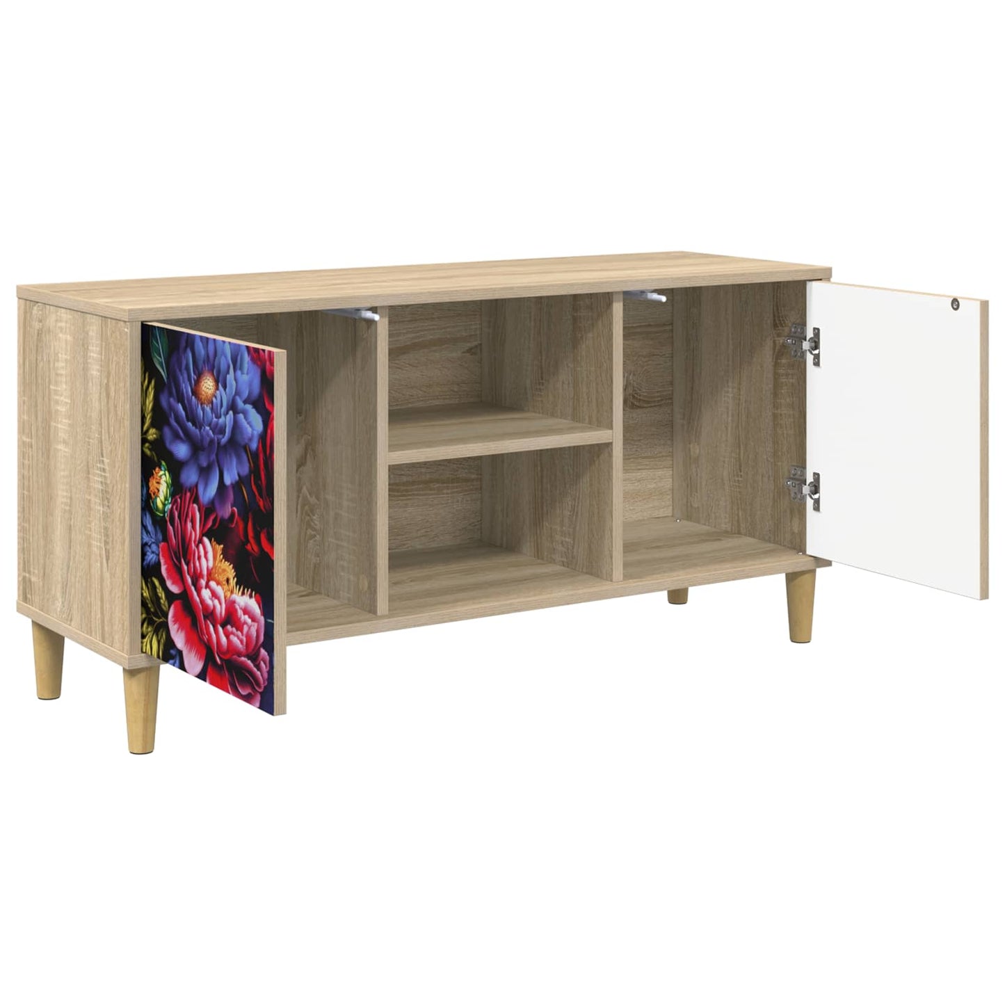 TV szekrény KIEL 102 x 33 x 50 cm Sonoma Szerelt Fa