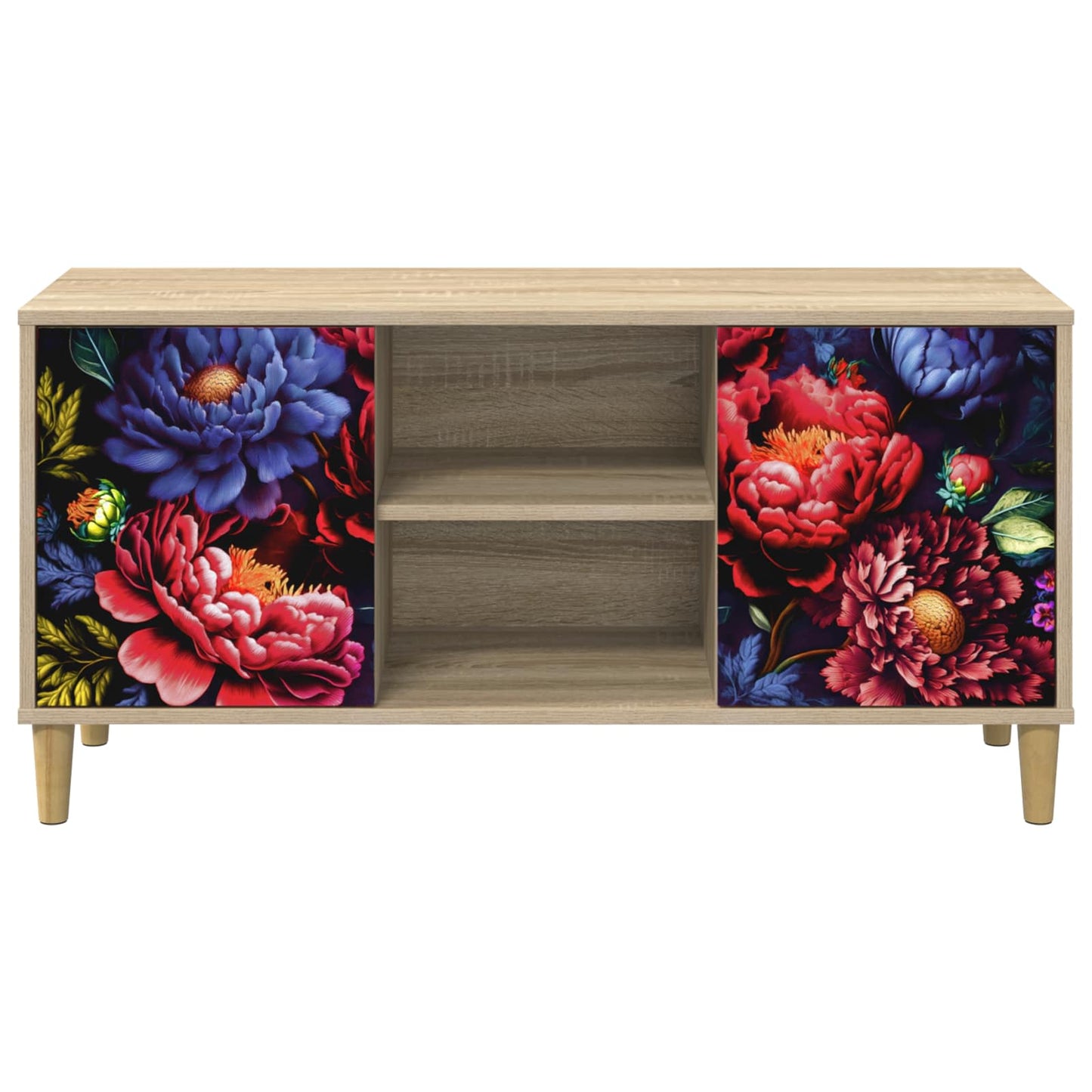 TV szekrény KIEL 102 x 33 x 50 cm Sonoma Szerelt Fa
