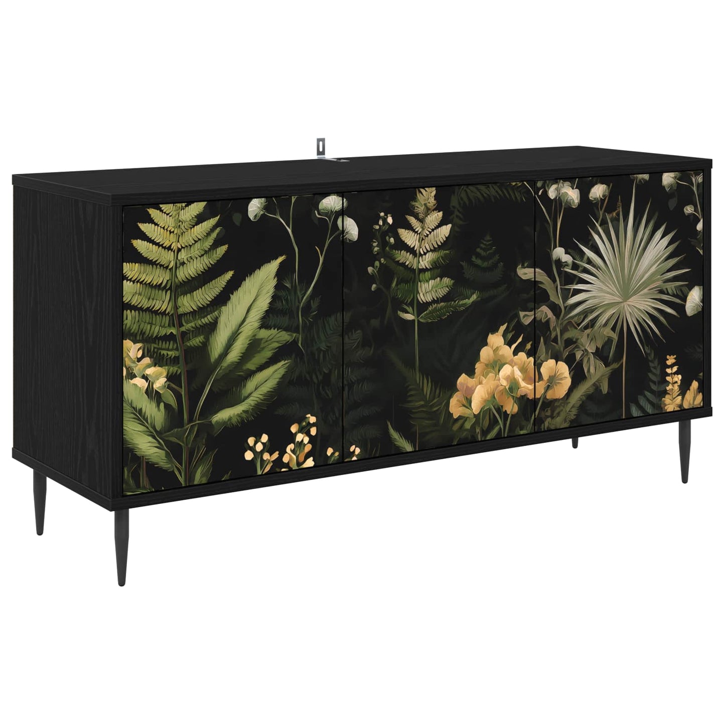 TV szekrény RHENEN 102 x 33 x 51 cm Fekete Tölgy Szerelt Fa