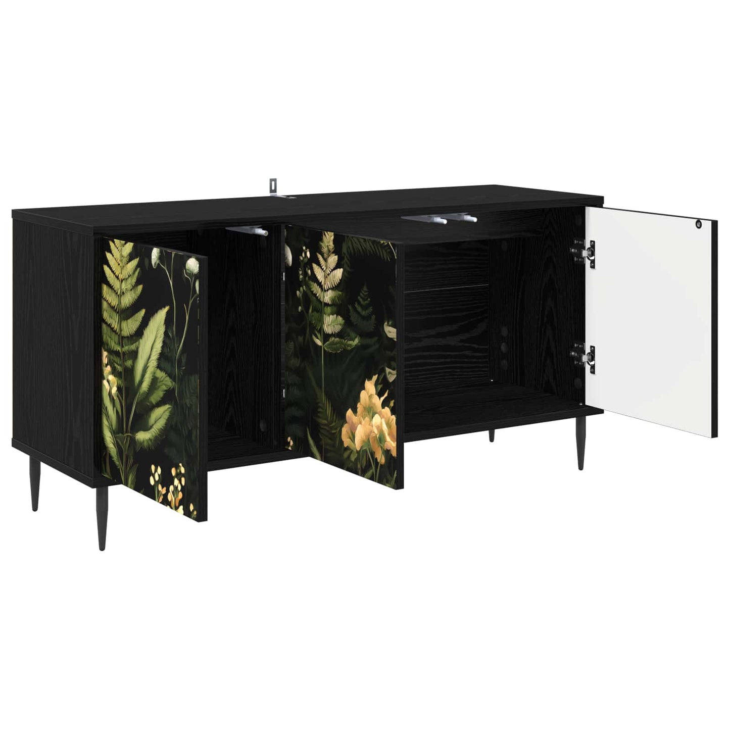 TV szekrény RHENEN 102 x 33 x 51 cm Fekete Tölgy Szerelt Fa