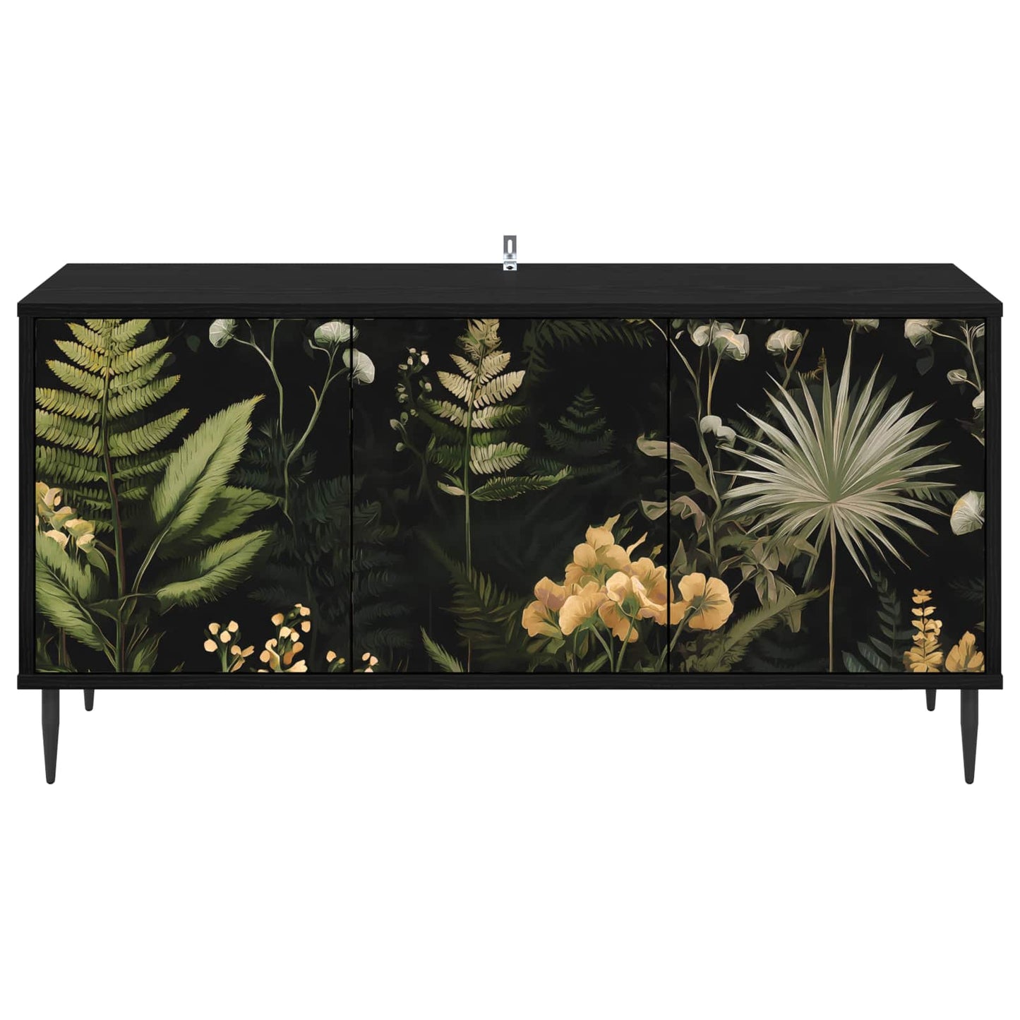 TV szekrény RHENEN 102 x 33 x 51 cm Fekete Tölgy Szerelt Fa