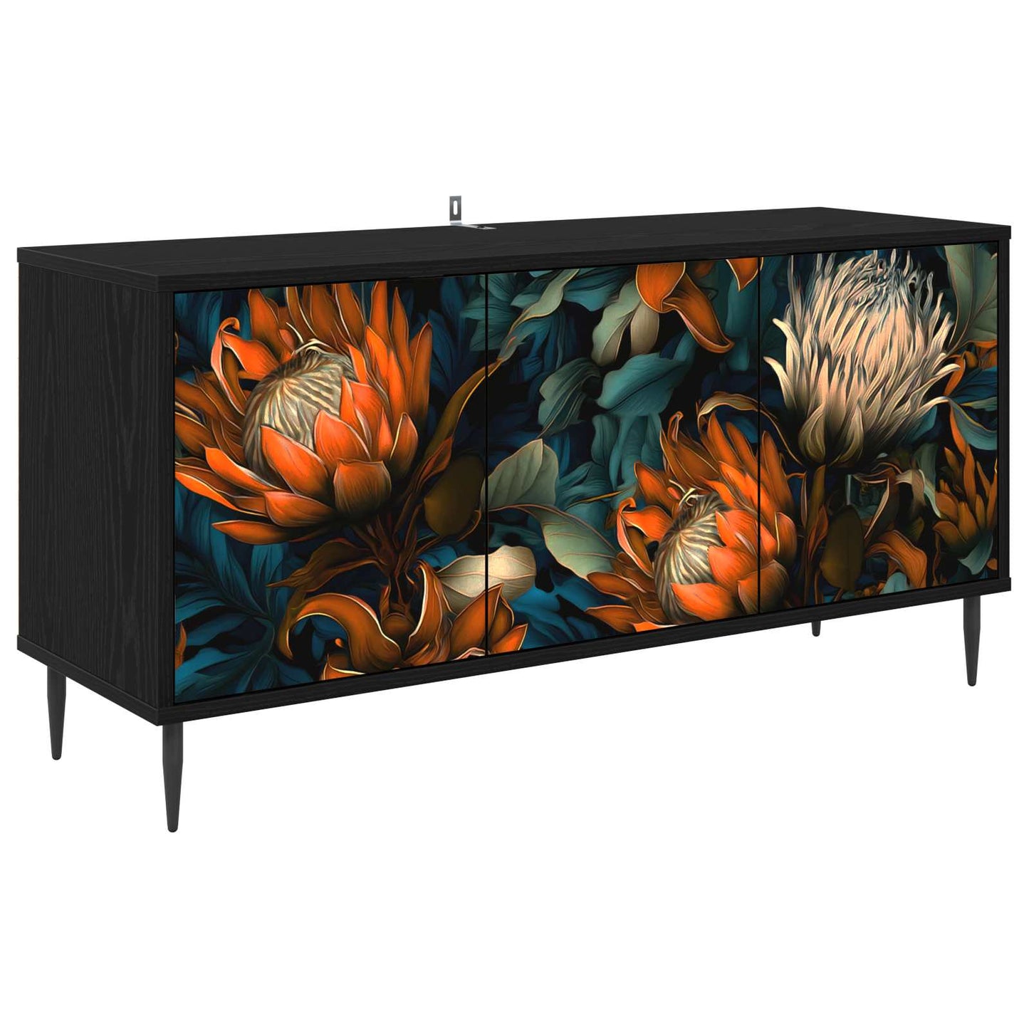 TV szekrény LOCHEM 102 x 33 x 51 cm Fekete Tölgy Szerelt Fa