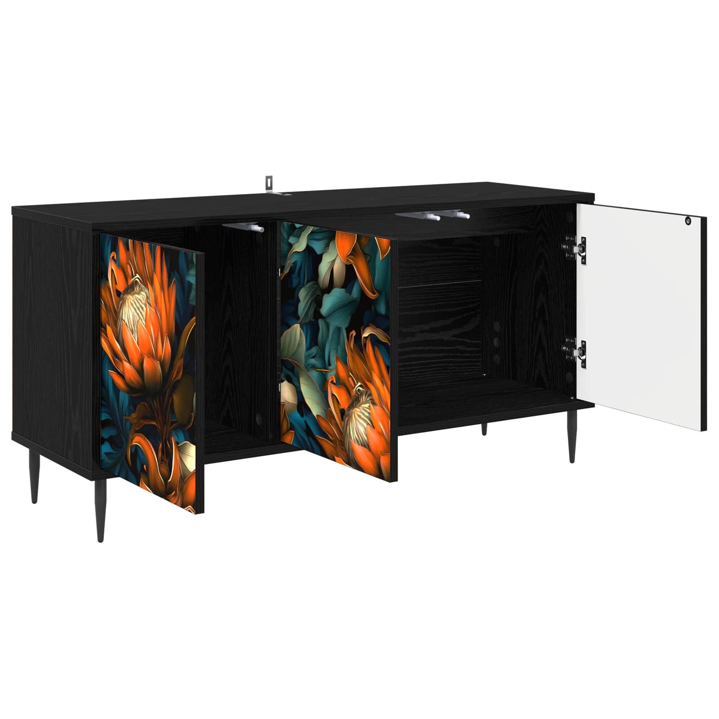 TV szekrény LOCHEM 102 x 33 x 51 cm Fekete Tölgy Szerelt Fa