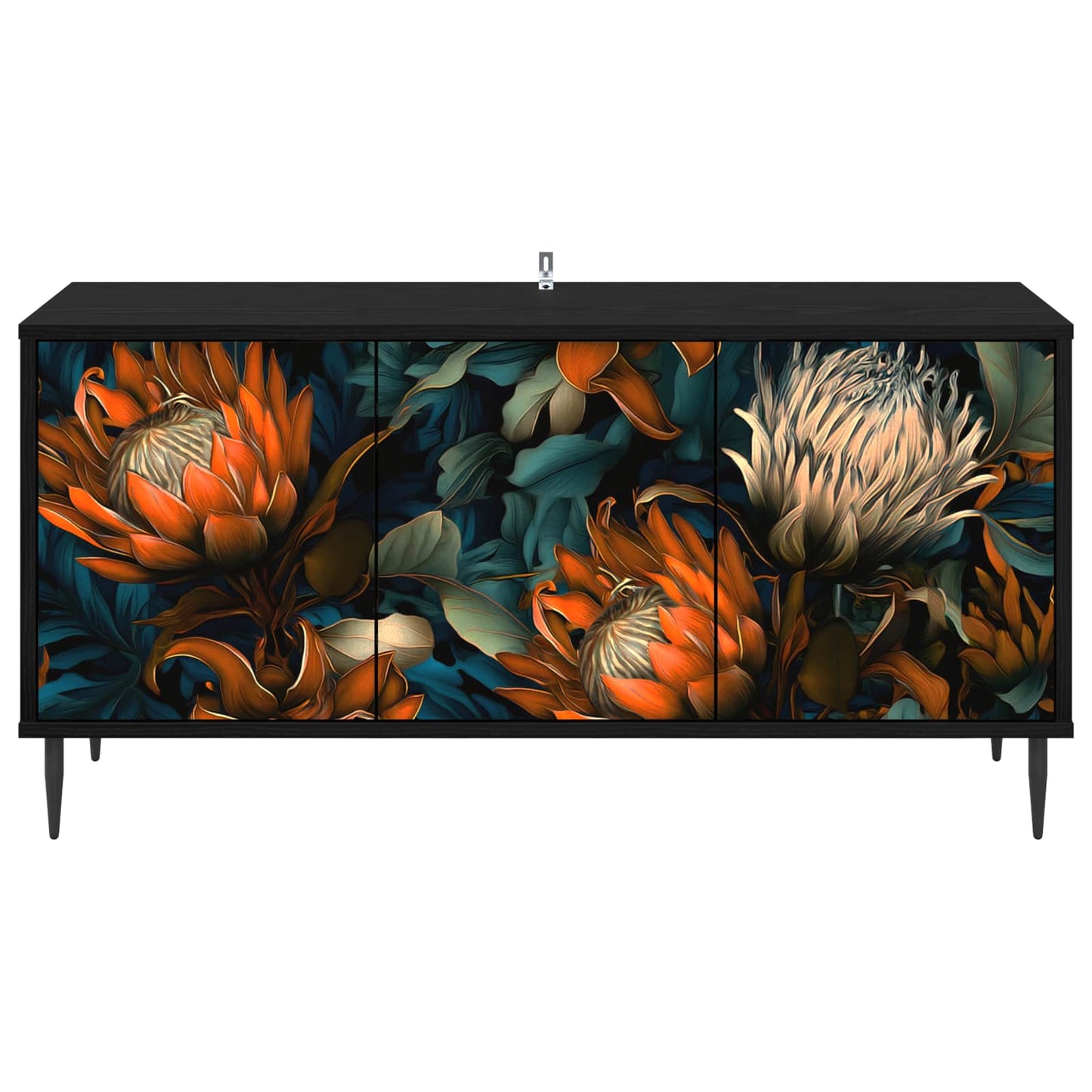 TV szekrény LOCHEM 102 x 33 x 51 cm Fekete Tölgy Szerelt Fa