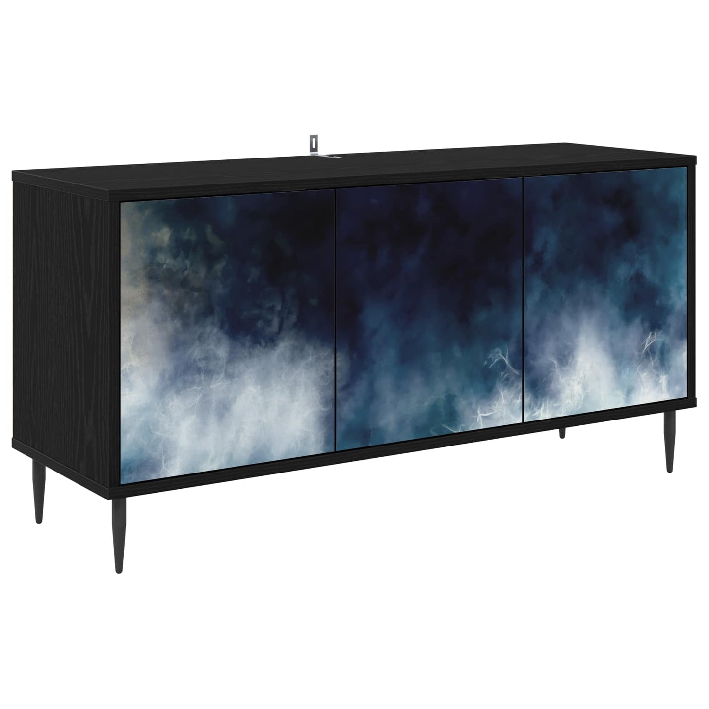 TV szekrény RAALTE 102 x 33 x 51 cm Fekete Tölgy Szerelt Fa