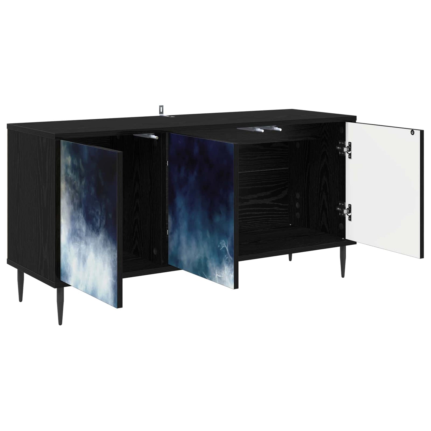 TV szekrény RAALTE 102 x 33 x 51 cm Fekete Tölgy Szerelt Fa