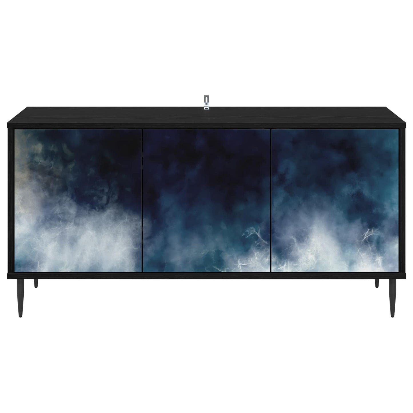 TV szekrény RAALTE 102 x 33 x 51 cm Fekete Tölgy Szerelt Fa