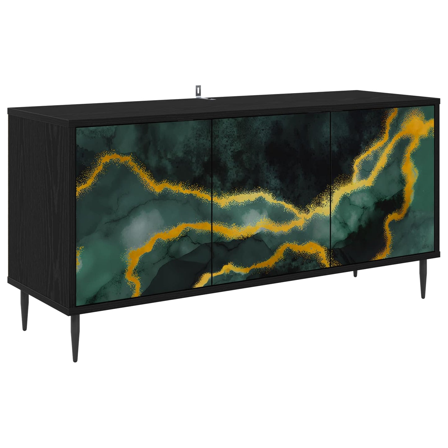 TV szekrény WIJHE 102 x 33 x 51 cm Fekete Tölgy Szerelt Fa