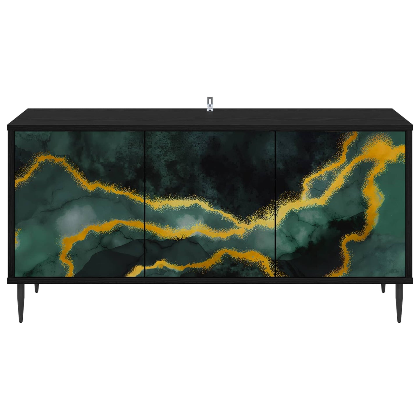 TV szekrény WIJHE 102 x 33 x 51 cm Fekete Tölgy Szerelt Fa