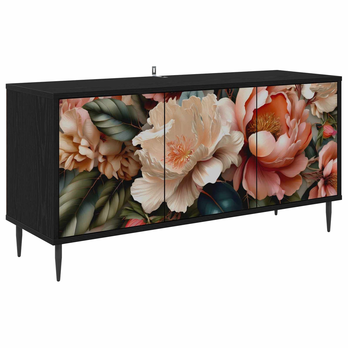 TV szekrény BORNE 102 x 33 x 51 cm Fekete Tölgy Szerelt Fa