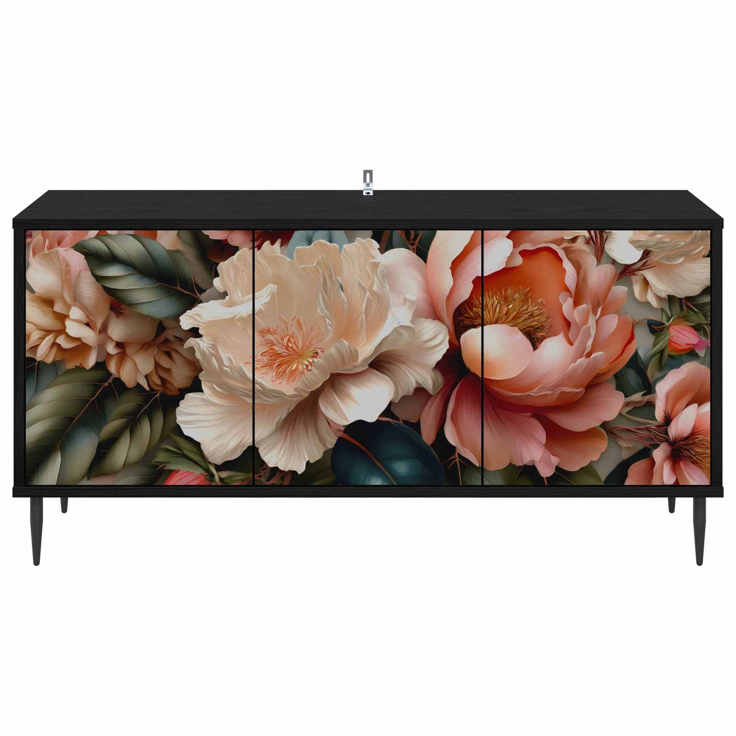 TV szekrény BORNE 102 x 33 x 51 cm Fekete Tölgy Szerelt Fa