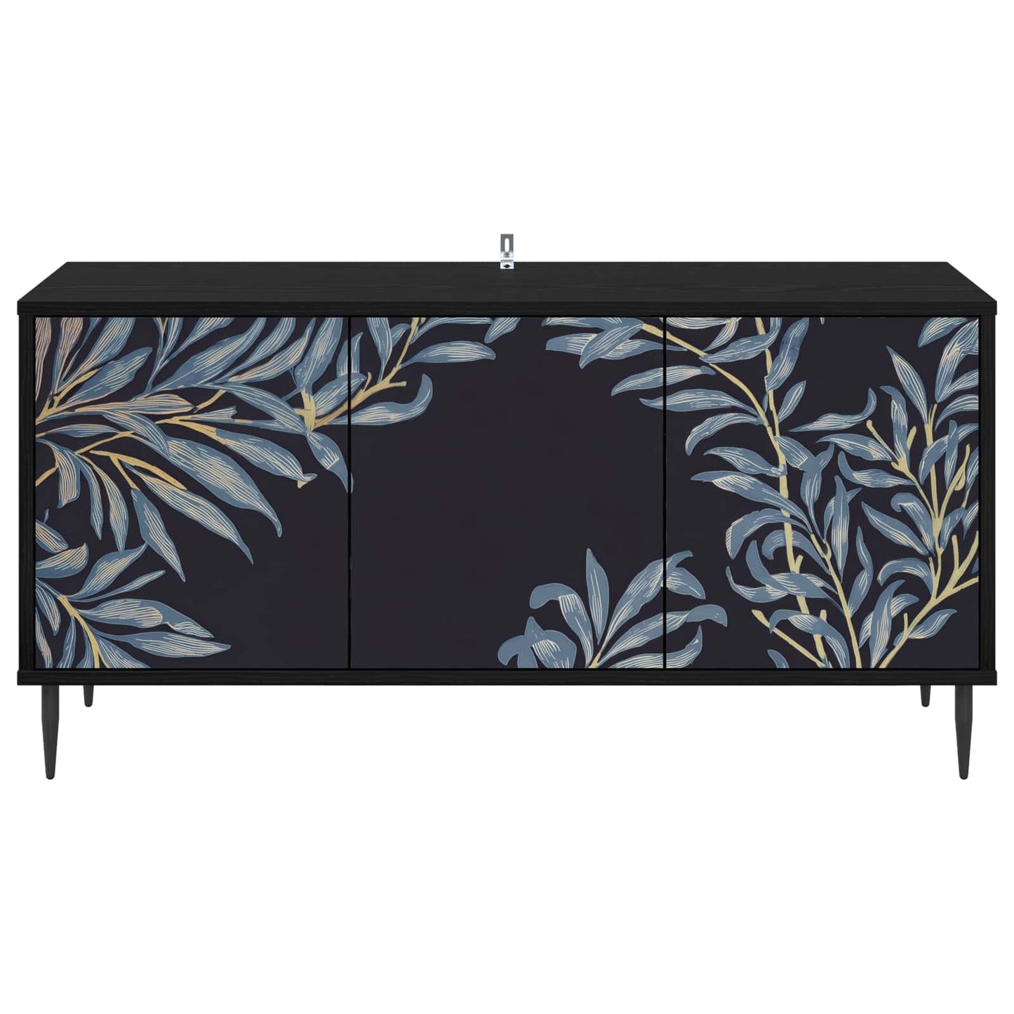 TV szekrény DOKKUM 102 x 33 x 51 cm Fekete Tölgy Szerelt Fa