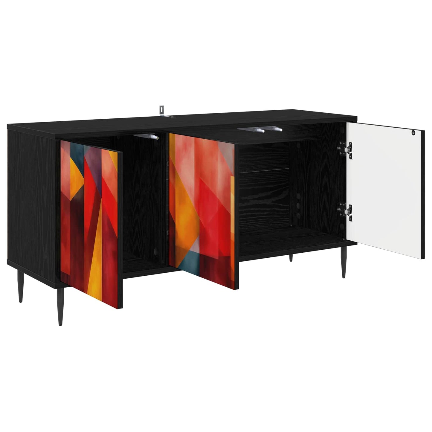TV szekrény HEESCH 102 x 33 x 51 cm Fekete Tölgy Szerelt Fa