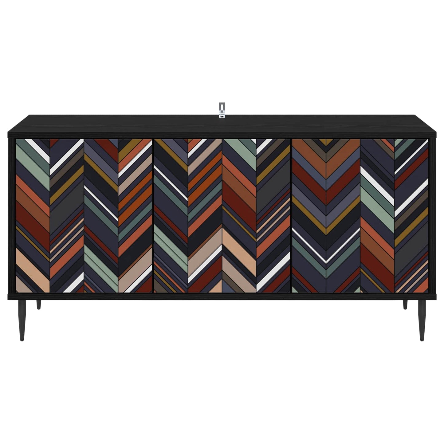 TV szekrény OMMEN 102 x 33 x 51 cm Fekete Tölgy Szerelt Fa