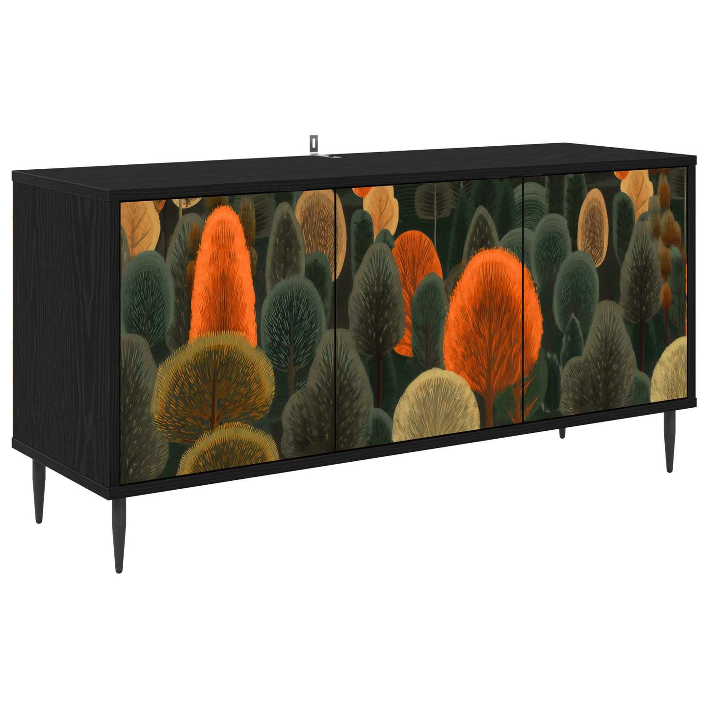 TV szekrény ZAANDAM 102 x 33 x 51 cm Fekete Tölgy Szerelt Fa