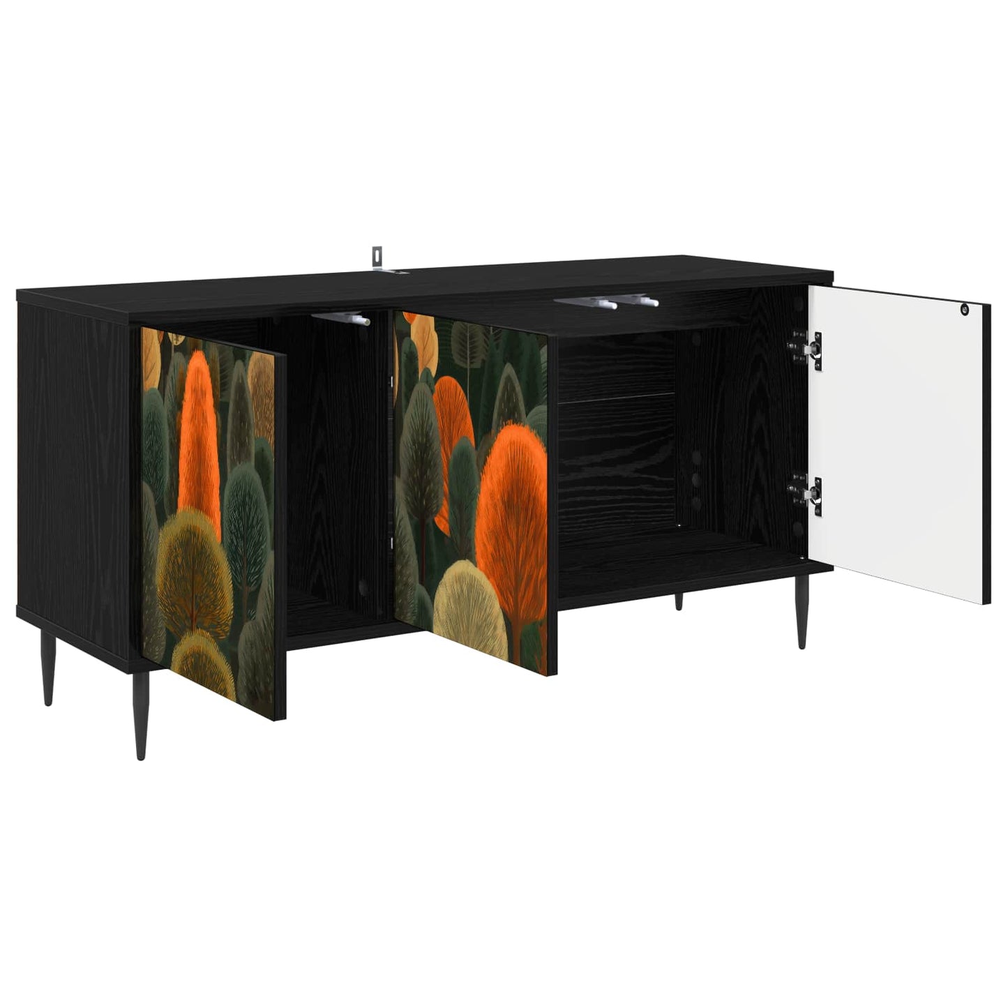 TV szekrény ZAANDAM 102 x 33 x 51 cm Fekete Tölgy Szerelt Fa