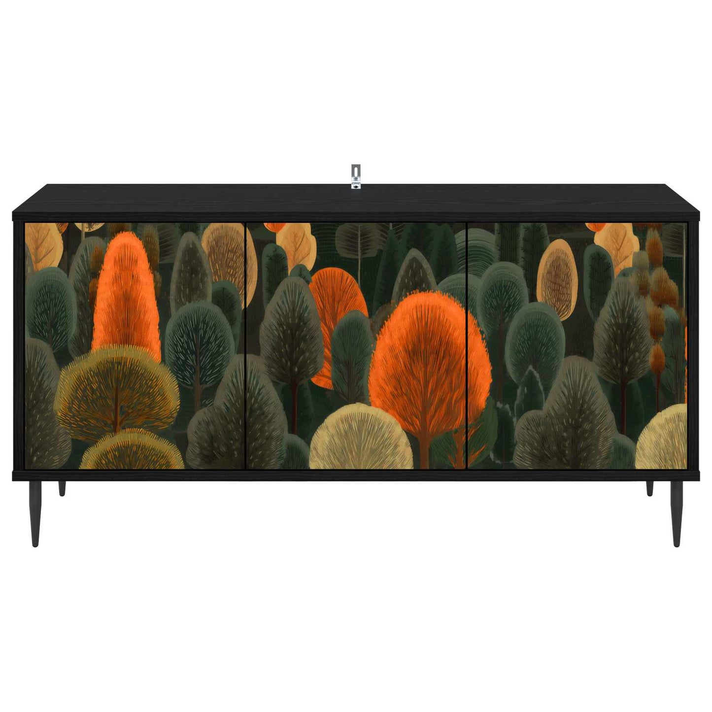 TV szekrény ZAANDAM 102 x 33 x 51 cm Fekete Tölgy Szerelt Fa